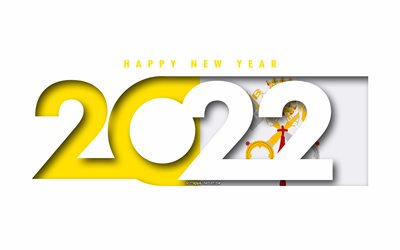Happy New Year 2022 Vatican City, white background, Vatican City 2022, Vatican City 2022 New Year, 2022 concepts, Vatican City, Flag of Vatican City