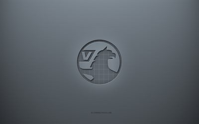 vauxhall-logo, grauer kreativer hintergrund, vauxhall-emblem, graue papierstruktur, vauxhall, grauer hintergrund, vauxhall 3d-logo