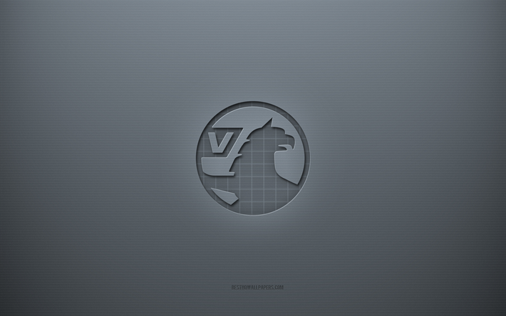 Vauxhall logo, gray creative background, Vauxhall emblem, gray paper texture, Vauxhall, gray background, Vauxhall 3d logo
