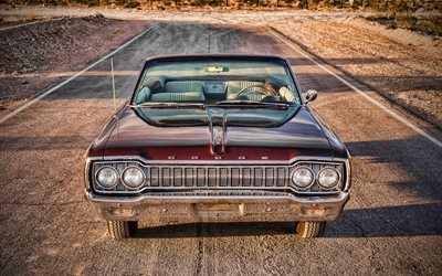 Dodge Coronet 500 Convertible, front view, 1965 cars, retro cars, HDR, american cars, Dodge