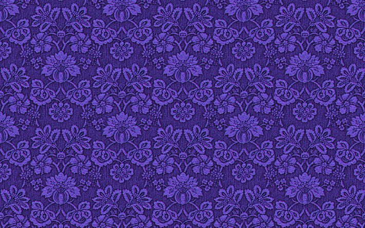 violetter vintage-hintergrund, 4k, florale 3d-muster, florale ornamente, vintage-blumenmuster, hintergrund mit ornamenten, 3d-texturen, florale muster, violette hintergr&#252;nde