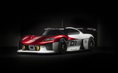 2021, Porsche Mission R Concept, 4k, esterno, auto da corsa, vista frontale, coup&#233; sportiva, auto sportive tedesche, Porsche