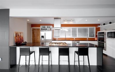 cozinha, projeto da cozinha moderna, hi-tech