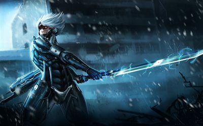 Raiden, protagonist, sword, manga, Metal Gear