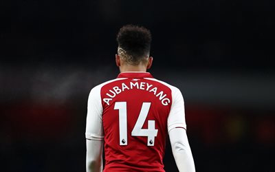Pierre-Emerick Aubameyang, 4k, Arsenal, soccer, The Gunners, footballers, England, Premier League, football, FC Arsenal