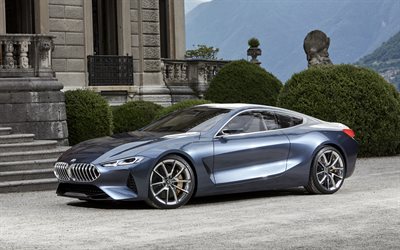 4k, BMW Concept 8 Series, 2018 cars, supercars, 8 Series, german cars, BMW