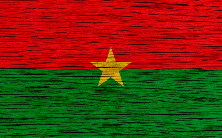 Flaggan i Burkina Faso, 4k, Afrika, tr&#228;-struktur, nationella symboler, Burkina Faso flagga, konst, Burkina Faso