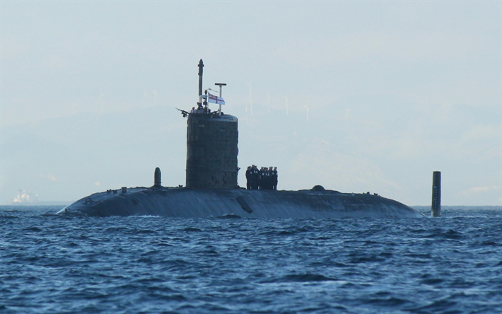 submarine, HMS Triumph, S93, sea, warship, nuclear-powered attack submarine, Royal Navy, Trafalgar Class