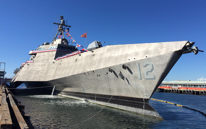 USS Omaha, LCS-12, littoral combat ship, Independence-class, warship, seaport, United States Navy