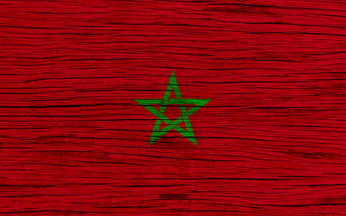 Flag of Morocco, 4k, Africa, wooden texture, Moroccan flag, national symbols, Morocco flag, art, Morocco