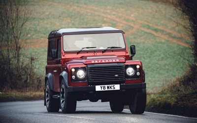 Land Rover, Defender Works V8, 70th Edition, 2018, red SUV, special version, 70th Anniversary