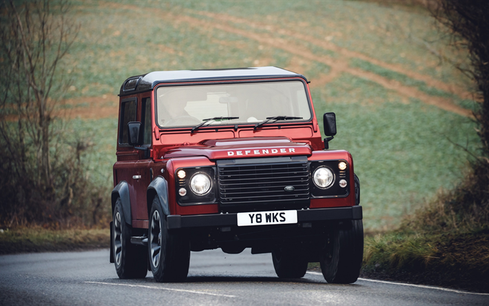 Land Rover, Defender V8, 70 Edition, 2018, kırmızı SUV, &#246;zel s&#252;r&#252;m, 70 Yıld&#246;n&#252;m&#252; &#199;alışır