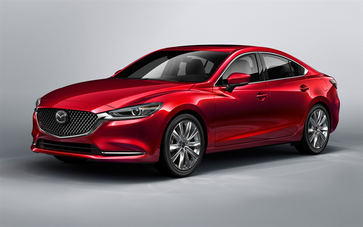 Mazda 6, 2018, business-luokassa, 4k, uusi punainen Mazda 6, facelift, Mazda