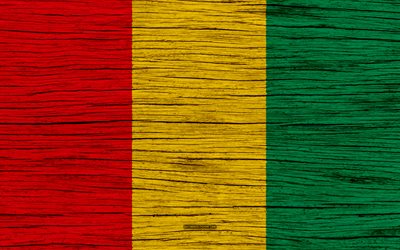 Flag of Guinea, 4k, Africa, wooden texture, Guinean flag, national symbols, Guinea flag, art, Guinea