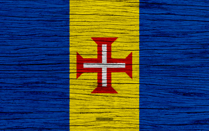 Flagga av Madeira, 4k, Afrika, tr&#228;-struktur, Portugisiska sk&#228;rg&#229;rd, nationella symboler, Madeira flagga, konst, Tr&#228;