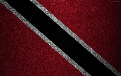 Flag of Trinidad and Tobago, 4k, leather texture, Trinidad flag, South America, Trinidad and Tobago