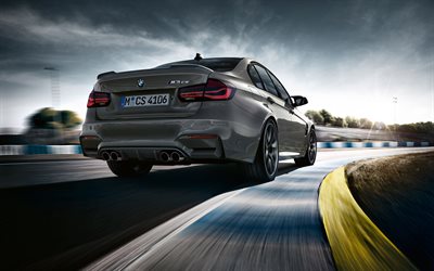 BMW M3 CS, 2018, vista posteriore, pista da corsa, tuning, m3, m pacchetto, guida estrema, BMW