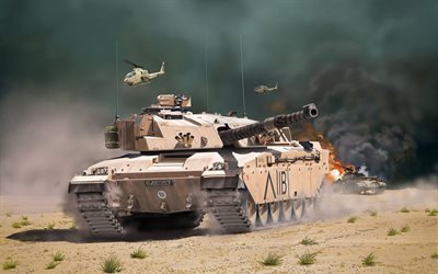 Challenger 1, deserto, serbatoi, British MBT, Esercito Britannico, sabbia mimetico, Il FV40304 Challenger 1, veicoli corazzati