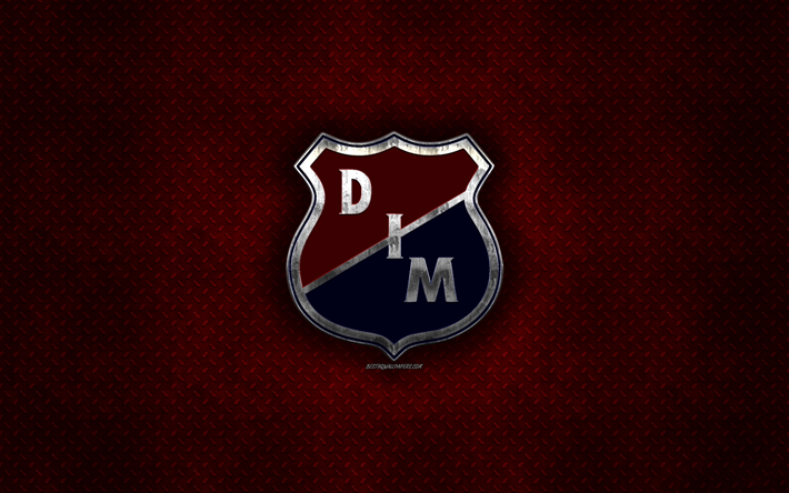 Deportivo Independiente Medellin, Colombia club di calcio, rosso, struttura del metallo, logo in metallo, emblema, Medellin, Colombia Liga Aguila, creativo, arte, calcio
