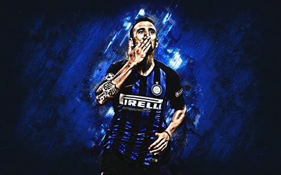 Matias Vecino, Internazionale FC, midfielder, joy, blue stone, famous footballers, football, Uruguayan footballers, Inter Milan FC, grunge, Serie A, Italy, Vecino