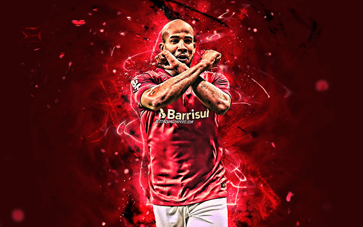 Patrick, personal celebration, Internacional FC, brazilian footballers, Patrick Bezerra do Nascimento, soccer, Brazilian Serie A, football, neon lights, Brazil