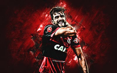 Henrique Dourado, Flamengo, forward, joy, red stone, famous footballers, football, Brazilian footballers, grunge, Serie A, Brazil, Henrique