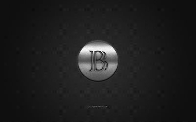 BlackCoin logo, metal emblem, orange carbon texture, cryptocurrency, BlackCoin, finance concepts
