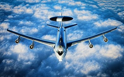 Boeing E-3 Sentry, AWACS, aircraft, HDR, American Army, Boeing, combat aircraft, US Army