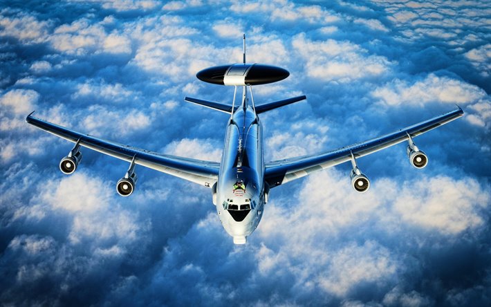 Boeing E-3 Sentry, AWACS, aircraft, HDR, American Army, Boeing, combat aircraft, US Army