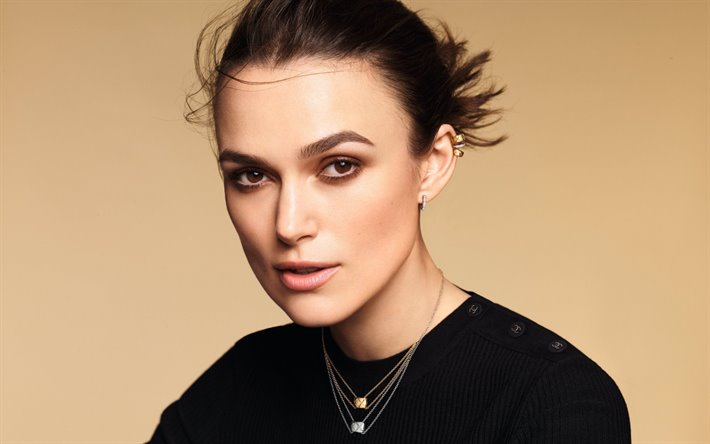 Keira Knightley, portrait, actrice anglaise, robe noire, c&#233;l&#232;bres actrices, photoshoot