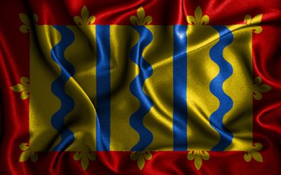 Elysaaren lippu, 4k, silkki aaltoilevat liput, Englannin l&#228;&#228;nit, kangasliput, 3D-taide, Ely-saareke, Eurooppa, Englannin kreivikunnat, Elysaaren 3D-lippu, Englanti