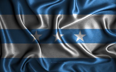 Guayas drapeau, 4k, soie ondul&#233;e drapeaux, provinces &#233;quatoriennes, Jour de Guayas, drapeaux en tissu, Drapeau de Guayas, art 3D, Guayas, Provinces de l&#39;&#201;quateur, Guayas 3D drapeau, &#201;quateur