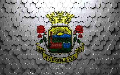 Flag of Alvorada, honeycomb art, Alvorada hexagons flag, Alvorada, 3d hexagons art, Alvorada flag
