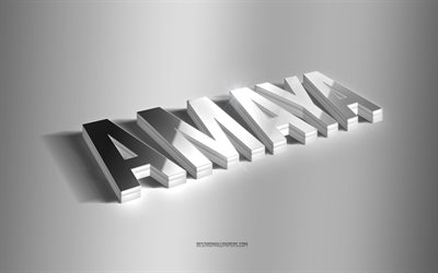 آمايا)؟, فن 3d الفضة, خلفية رمادية, خلفيات بأسماء, اسم أمايا, بطاقة معايدة أمايا, فن ثلاثي الأبعاد, صورة باسم أمايا