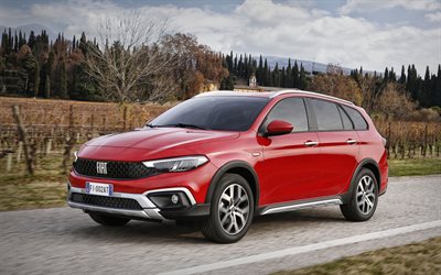 Fiat Tipo Cross Station Wagon, 4k, road, 2022 cars, HDR, Fiat 357, 2022 Fiat Tipo Cross Station Wagon, italian cars, Fiat