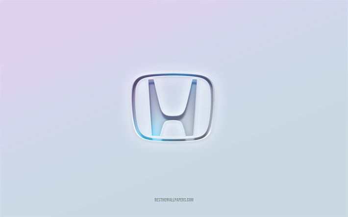 Honda logotyp, utskuren 3d text, vit bakgrund, Honda 3d logotyp, Honda emblem, Honda, pr&#228;glad logotyp, Honda 3d emblem