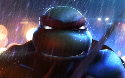 Kaphael, TMNT, la lluvia, los personajes, Teenage Mutant Ninja Turtles