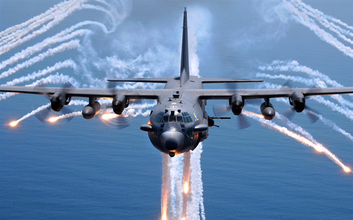 Lockheed AC-130H Spectre, military transport aircraft, American Air Force, AC-130H Spectre, Lockheed, NATO