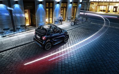 smart eq, 2018, 4k, exterieur, electric car, electric fortwo neuwagen, smart fortwo cabrio edition, mercedes-benz eq-familie, genf motor show, smart