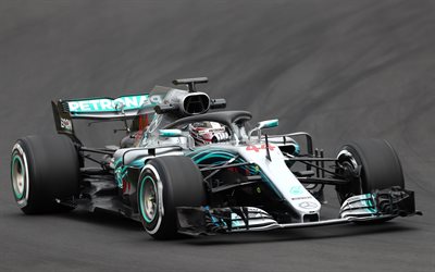 Lewis Hamilton, Mercedes-AMG, F1 W09 EQ Power, racing car, Formula 1, HALO defense, new pilot protection, Season 2018, Mercedes-AMG Petronas Motorsport, Formula One team