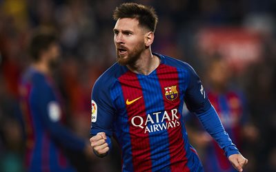 4k, Lionel Messi, 2018, el objetivo, el FC Barcelona, de La Liga bbva, Espa&#241;a, Bar&#231;a, de Messi, de Barcelona, a las estrellas del f&#250;tbol, Leo Messi