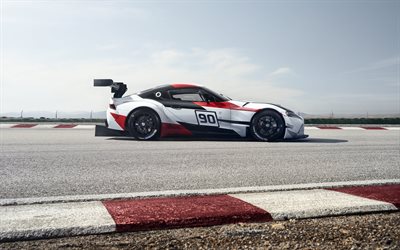 Toyota GR Supra Racing, 2018, sports coupe, tuning Supra, racing cars, racing track, Japanese cars, Toyota