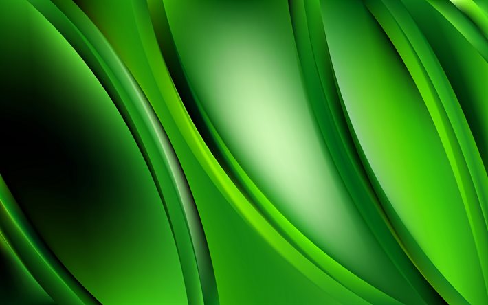 vert abstrait ondes, 4k, 3D, art, art abstrait, vert ondul&#233; de fond, abstrait ondes, cr&#233;atif, vert horizons, des vagues de textures, de vert 3D ondes