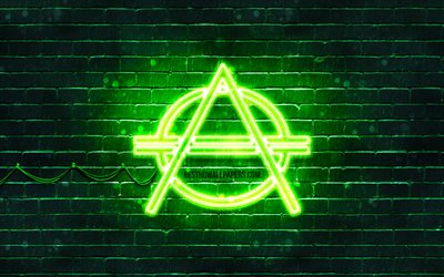Don Diablo logo vert, 4k, superstars, n&#233;erlandais DJs, vert brickwall, Ne Pepijn Schipper, Don Diablo logo, stars de la musique, Don Diablo n&#233;on logo, N&#39;Diablo