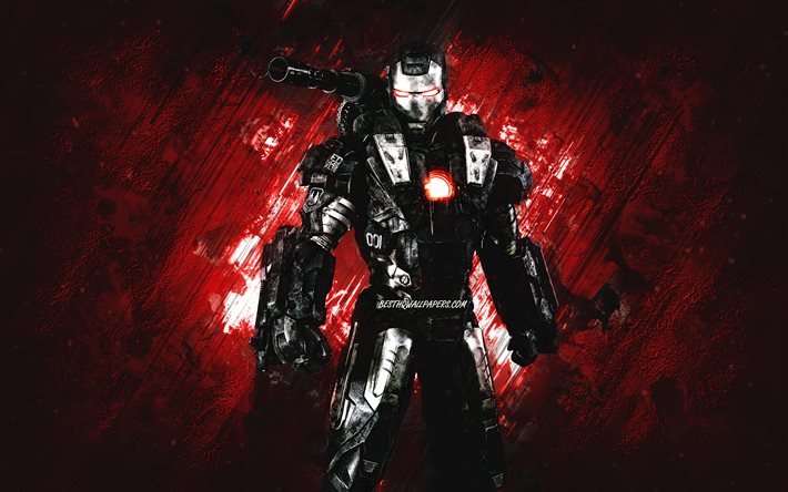 Iron Man, War Machine Armor, Mark I, JRXL-1000, Iron Man character, red stone background, superheroes