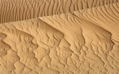 texturas de areia, macro, dunas de areia, fundo ondulado de areia, fundos de areia