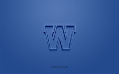 Winnipeg Blue Bombers, Canadian football club, creative 3D logo, blue background, Canadian Football League, Winnipeg, Canada, CFL, American football, Winnipeg Blue Bombers 3d logo