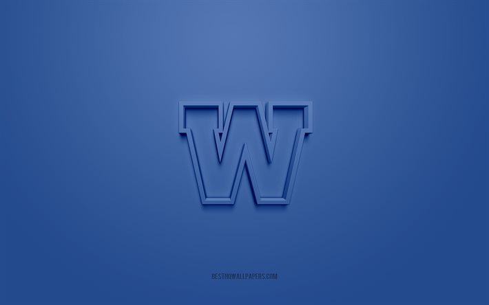 Winnipeg Blue Bombers, Kanadalı futbol kul&#252;b&#252;, yaratıcı 3D logosu, mavi arka plan, Kanada Futbol Ligi, Winnipeg, Kanada, CFL, Amerikan futbolu, Winnipeg Blue Bombers 3d logosu