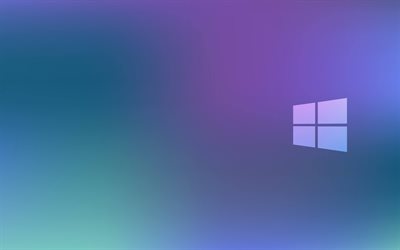 Windows-logo, sininen tausta, Windows 10, sininen sumea tausta, Windows, Windows-valkoinen logo