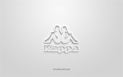Kappa logo, white background, Kappa 3d logo, 3d art, Kappa, brands logo, Kappalogo, white 3d Kappa logo